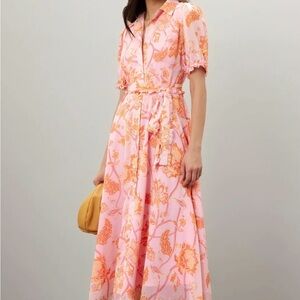 Derek Lam Pink and Orange Floral Maxi Dress